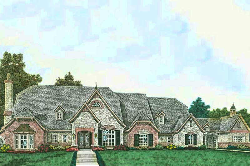 House Blueprint - European Exterior - Front Elevation Plan #310-1315