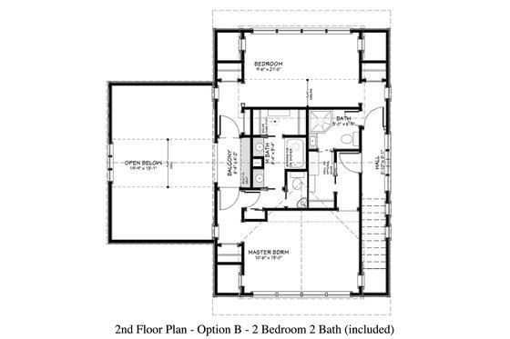 Floor Plan - Upper Floor 1 for Country House Plan #917-13 - 2 bed, 3 bath