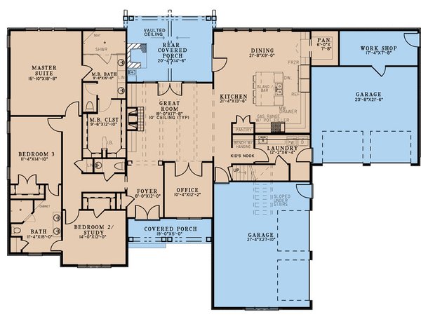 House Blueprint - Traditional Floor Plan - Main Floor Plan #923-289