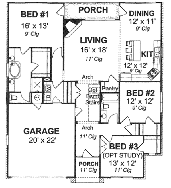 Dream House Plan - Traditional Floor Plan - Main Floor Plan #20-1870
