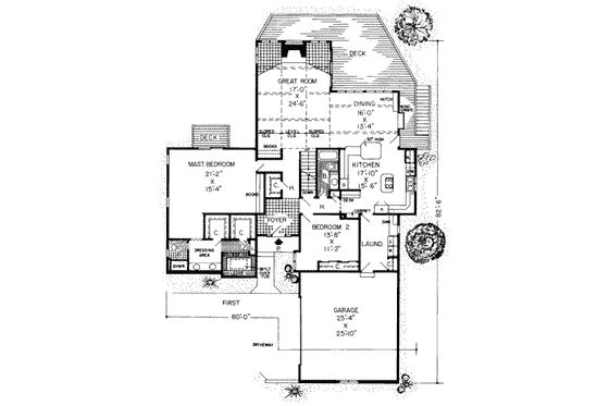 Floor Plan - Main Floor House Plan #312-416 - 4 bed, 3 bath