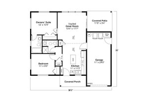 Floor Plan - Main Floor for Traditional House Plan #124-1343 - 2 bed, 2 bath