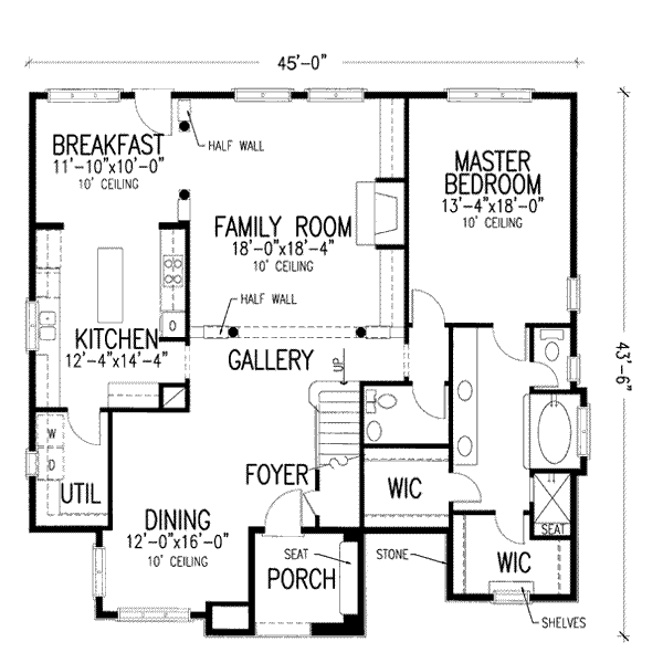 Home Plan - European Floor Plan - Main Floor Plan #410-352
