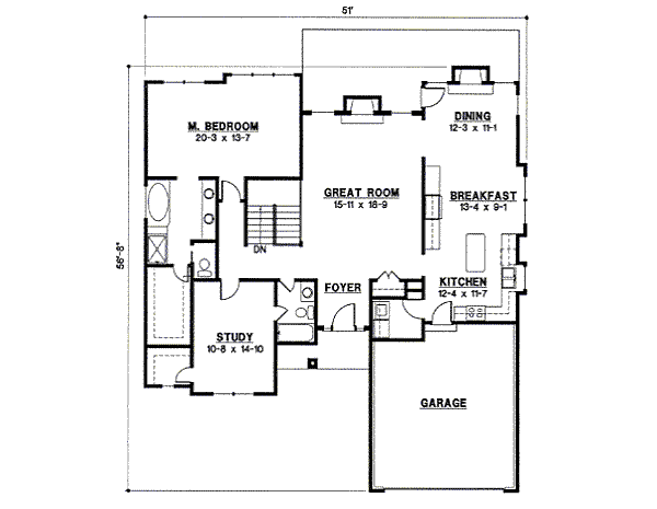 Traditional Style House Plan - 4 Beds 3 Baths 3156 Sq/Ft Plan #67-840 ...