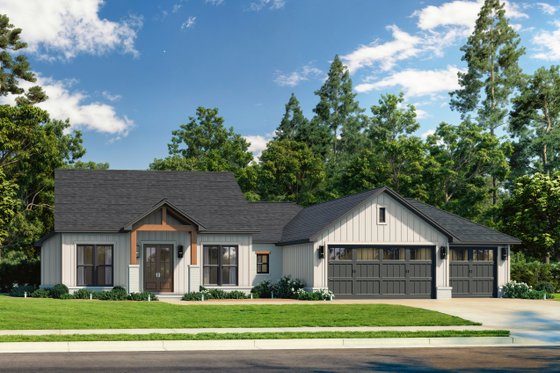 Exterior - Front Elevation 3 for Farmhouse House Plan #430-388 - 4 bed, 2.5 bath