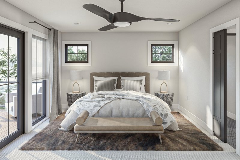 House Blueprint - Interior - Bedroom 4 for Modern House Plan #455-528 - 4 bed, 4.5 bath