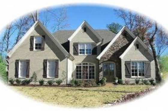 Exterior - Front Elevation for European House Plan #81-1243 - 3 bed, 3.5 bath