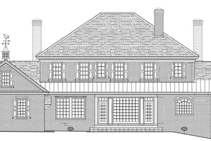 House Blueprint - Exterior - Rear Elevation for Southern House Plan #137-414 - 5 bed, 5.5 bath