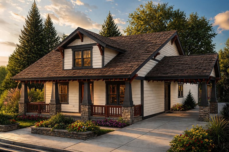 Home Plan - Exterior - Front Elevation 2 for Craftsman House Plan #124-611 - 3 bed, 2.5 bath