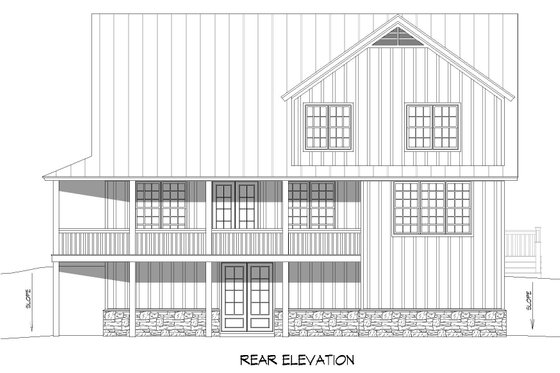 Exterior - Rear Elevation for Country House Plan #932-874 - 2 bed, 2.5 bath
