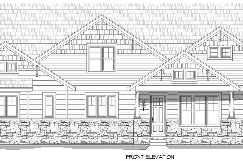 House Blueprint - Exterior - Front Elevation 3 for Traditional House Plan #932-1064 - 4 bed, 4.5 bath