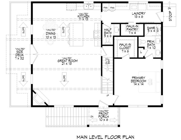 Home Plan - Floor Plan - Main Floor for Country House Plan #932-1450 - 3 bed, 2.5 bath