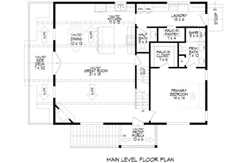 Home Plan - Floor Plan - Main Floor for Country House Plan #932-1450 - 3 bed, 2.5 bath