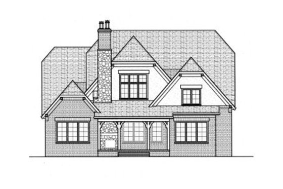 Exterior - Rear Elevation for European House Plan #413-829 - 4 bed, 4.5 bath