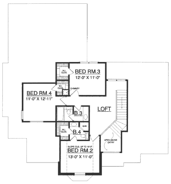 House Plan Design - European Floor Plan - Upper Floor Plan #40-432