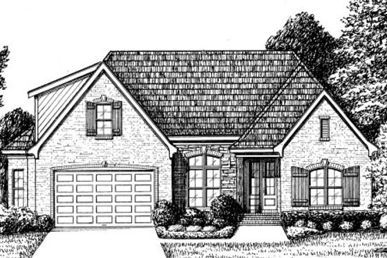 Exterior - Front Elevation for European House Plan #34-218 - 4 bed, 3 bath