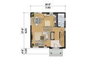 Contemporary Style House Plan - 3 Beds 1 Baths 1366 Sq/Ft Plan #25-4328 