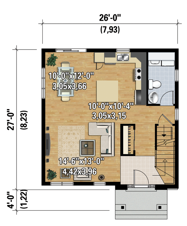 Contemporary Floor Plan - Main Floor Plan #25-4328