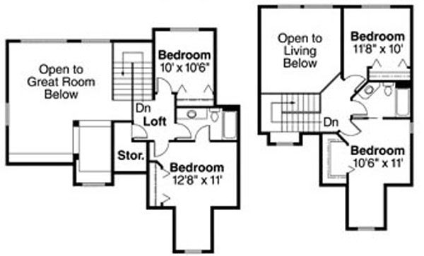 House Design - Traditional Floor Plan - Upper Floor Plan #124-810