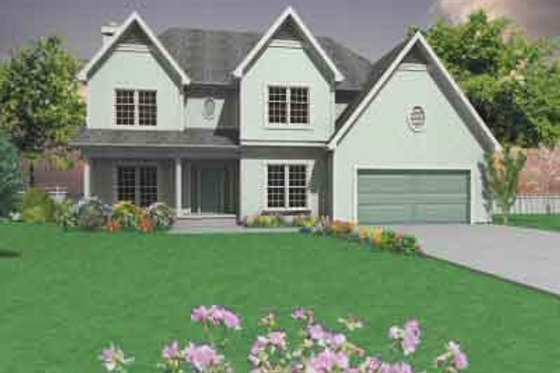 Exterior - Front Elevation for Traditional House Plan #6-107 - 4 bed, 2.5 bath