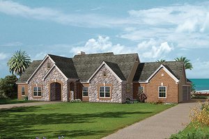 Country Exterior - Front Elevation Plan #57-278