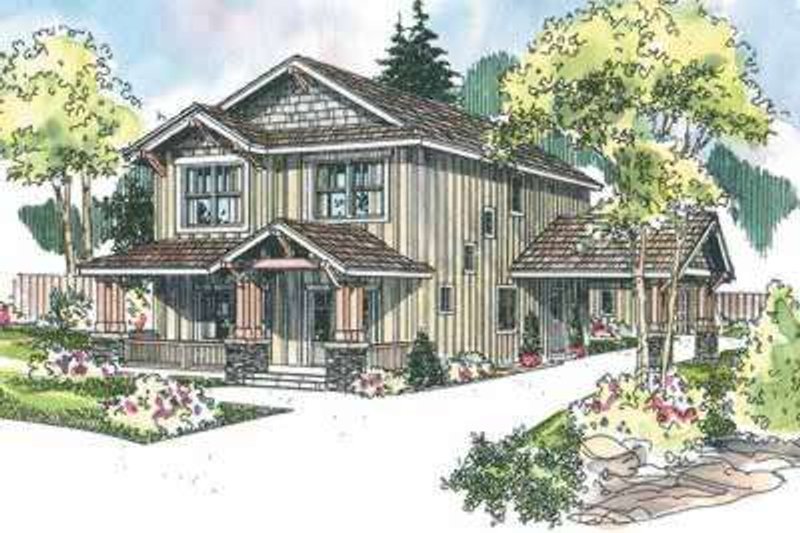 Architectural House Design - Craftsman Exterior - Front Elevation Plan #124-609