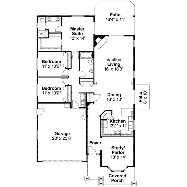 Dream House Plan - Country Floor Plan - Main Floor Plan #124-366