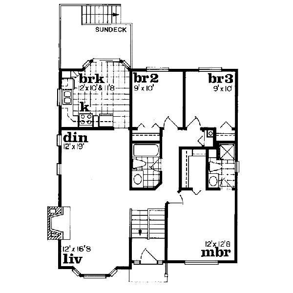 Traditional Floor Plan - Upper Floor Plan #47-144