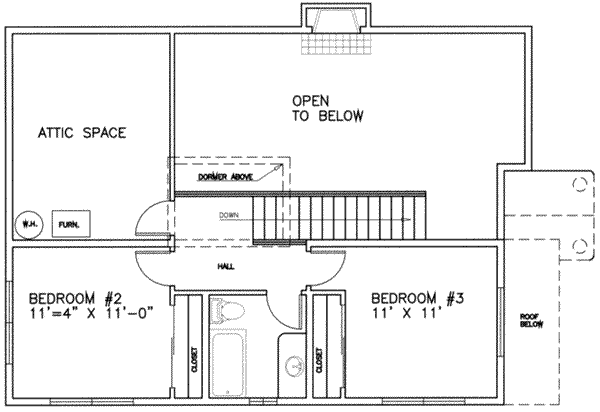 Architectural House Design - Traditional Floor Plan - Upper Floor Plan #117-188