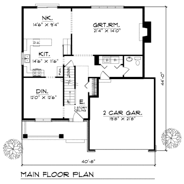 House Plan Design - Traditional Floor Plan - Main Floor Plan #70-313