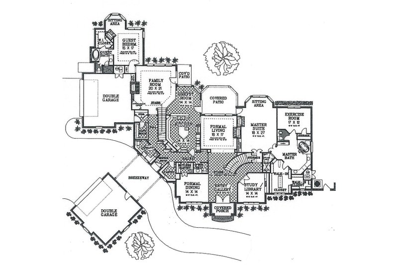 Home Plan - Floor Plan - Main Floor for European House Plan #310-354 - 5 bed, 5.5 bath