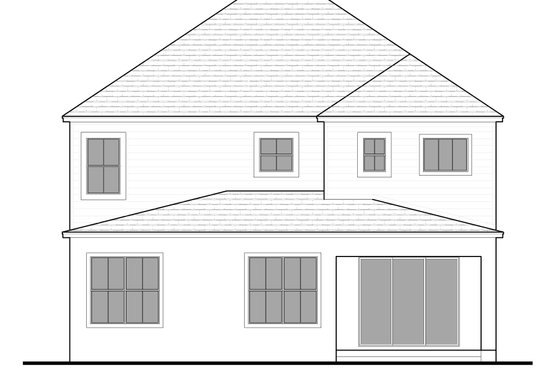 Exterior - Rear Elevation for Traditional House Plan #1058-217 - 4 bed, 3 bath