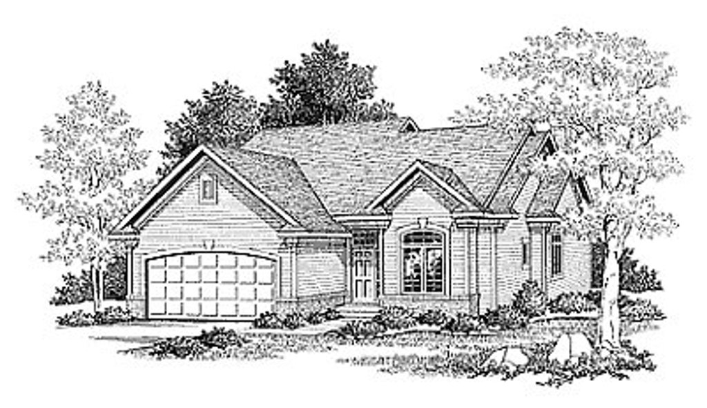 Exterior - Front Elevation 2 for Traditional House Plan #70-268 - 3 bed, 2 bath