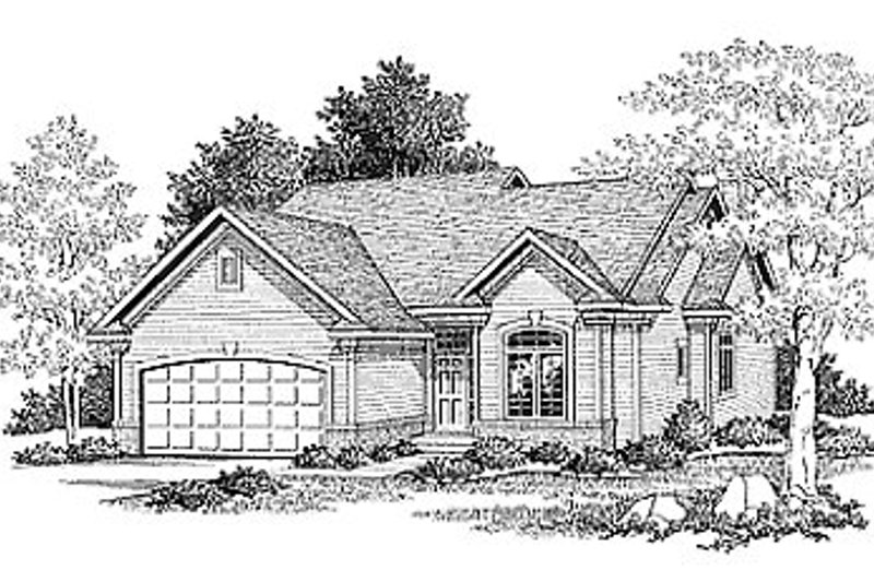 Exterior - Front Elevation 2 for Traditional House Plan #70-268 - 3 bed, 2 bath