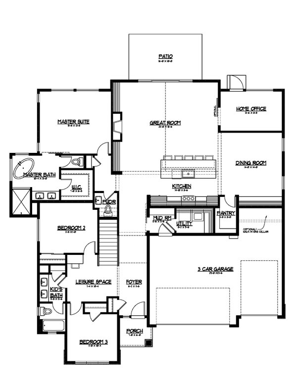 Dream House Plan - Traditional Floor Plan - Main Floor Plan #569-80