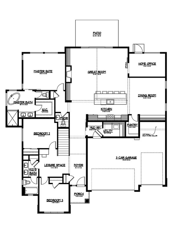 House Plan Design - Traditional Floor Plan - Main Floor Plan #569-80