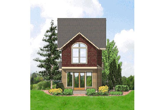 Exterior - Rear Elevation for Craftsman House Plan #48-376 - 2 bed, 2.5 bath