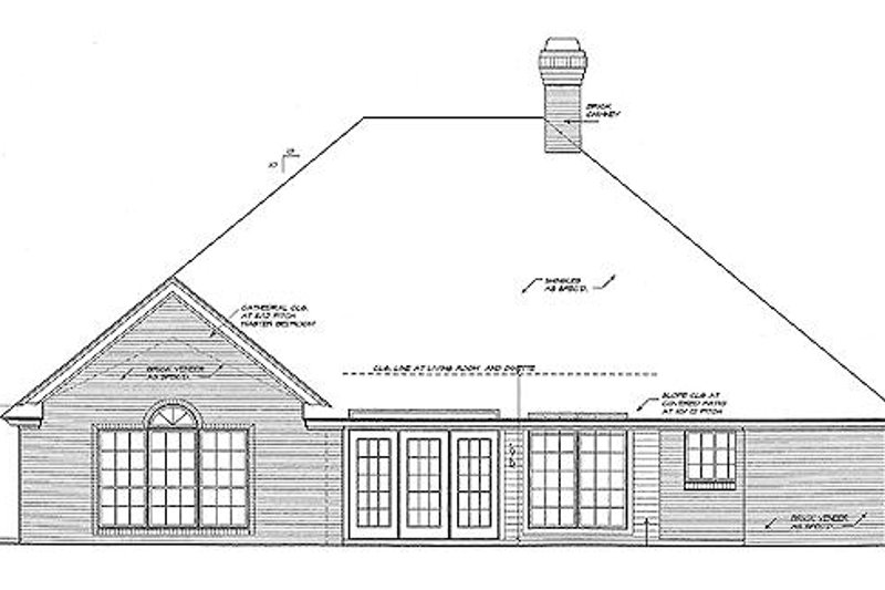Dream House Plan - Exterior - Rear Elevation for Traditional House Plan #310-897 - 3 bed, 2 bath