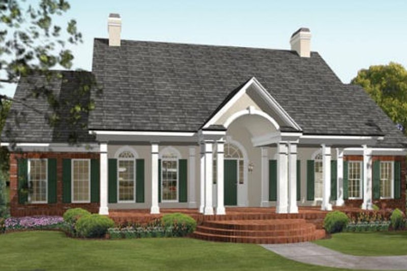 Dream House Plan - Southern Exterior - Front Elevation Plan #406-104