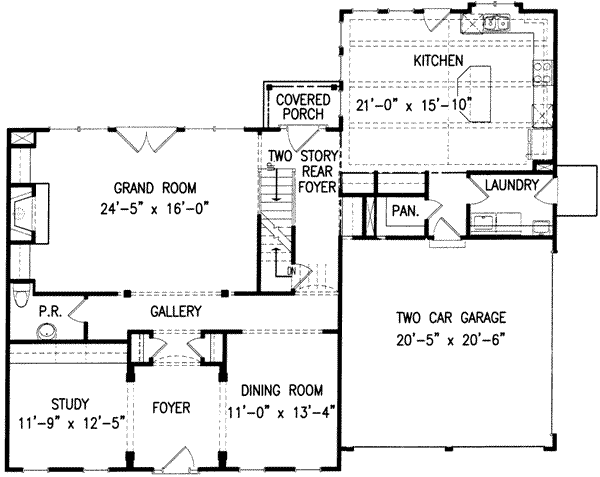 Colonial Floor Plan - Main Floor Plan #54-171