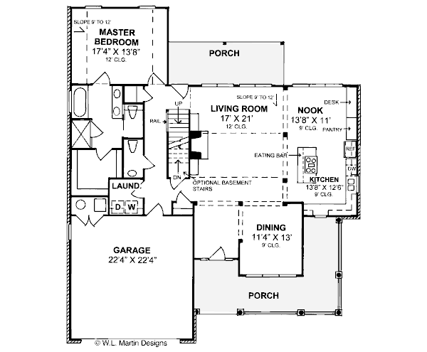 Architectural House Design - Traditional Floor Plan - Main Floor Plan #20-377