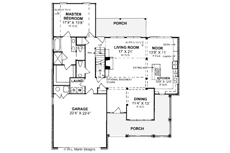 Architectural House Design - Floor Plan - Main Floor for Traditional House Plan #20-377 - 3 bed, 2.5 bath