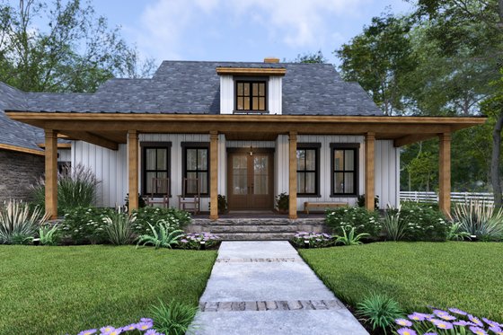 Exterior - Front Elevation 8 for Cottage House Plan #120-287 - 3 bed, 2.5 bath