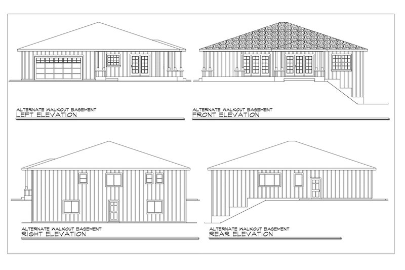 Architectural House Design - Exterior - Other Elevation 2 for Cabin House Plan #124-854 - 3 bed, 2 bath