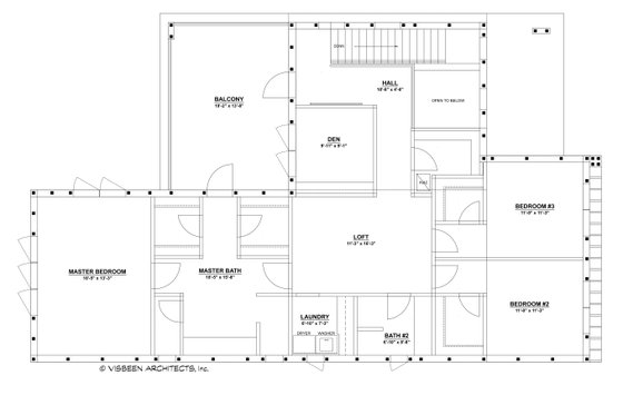 Floor Plan - Upper Floor for Contemporary House Plan #928-367 - 3 bed, 2.5 bath