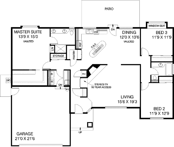 House Plan Design - Traditional Floor Plan - Main Floor Plan #60-510