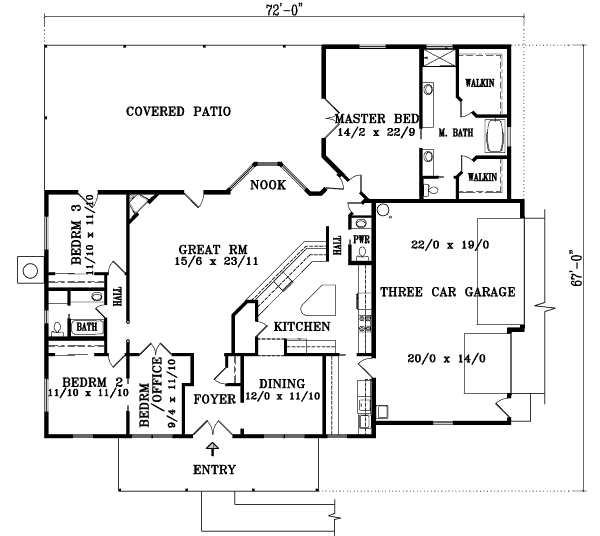 Country Floor Plan - Main Floor Plan #1-1477