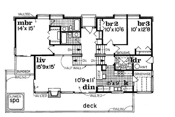 Floor Plan - Main Floor House Plan #47-179 - 3 bed, 2 bath