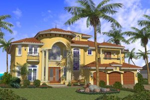 Mediterranean Exterior - Front Elevation Plan #420-185