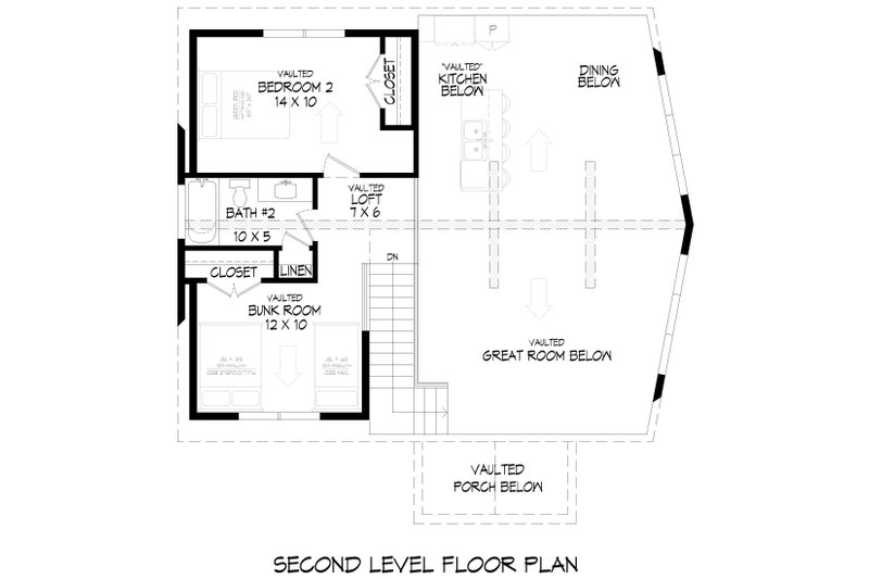 House Plan Design - Floor Plan - Upper Floor for Country House Plan #932-1131 - 2 bed, 2.5 bath